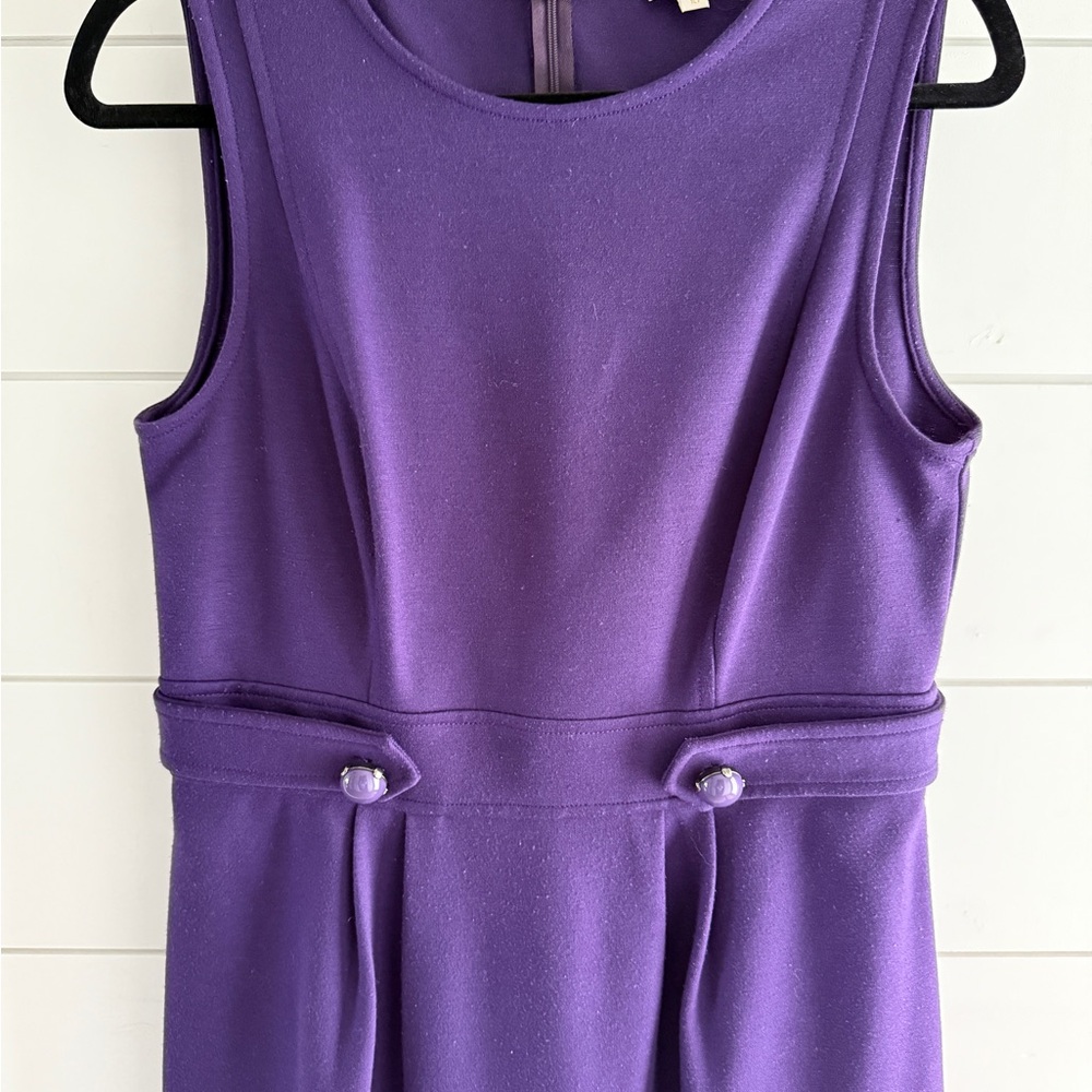 Shoshanna Deep Purple Ponte Dress, Size 10 - Picture 2 of 8